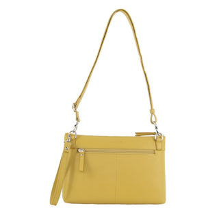 Pierre Cardin Ladies Leather Stitch-design Cross Body Bag in Yellow