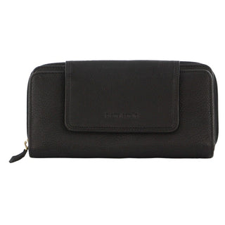 Pierre Cardin Women's Leather Bi-Fold Tab Wallet in Black