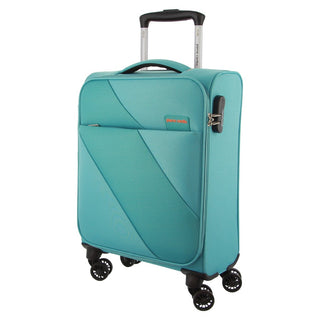 Pierre Cardin 55cm CABIN Soft Shell Suitcase in Turquoise