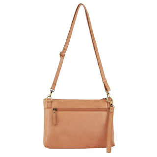 Pierre Cardin Leather Wristlet Crossbody Bag in Apricot