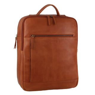 Pierre Cardin Leather Business/Laptop Backpack in Cognac