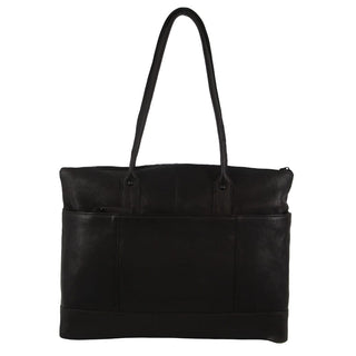 Pierre Cardin Leather Unisex Computer Bag in Black