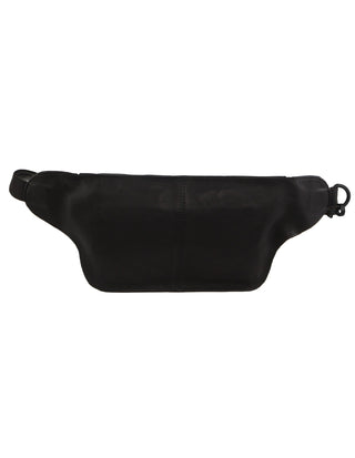 Pierre Cardin Leather Rustic Belt Bag in Black