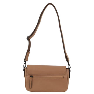 Pierre Cardin Leather Pleated Design Crossbody Bag in Burro