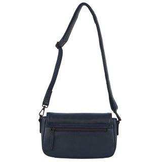 Pierre Cardin Leather Pleated Design Crossbody Bag in Navy