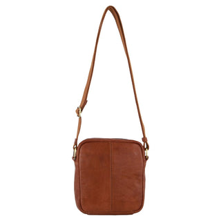 Pierre Cardin Men's Italian Leather Crossbody Bag in Cognac