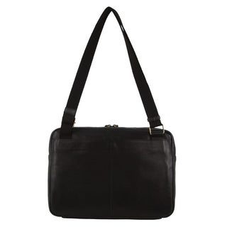 Pierre Cardin Men's Italian Leather Business Computer Bag in Black