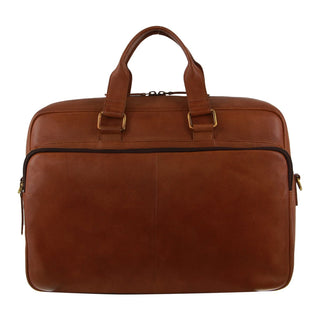 Pierre Cardin Men's Rustic Business Computer Bag in Cognac