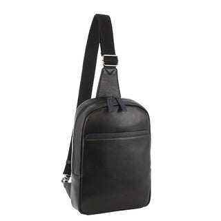 Pierre Cardin Men's Leather 3-Way Sling Bag in Black