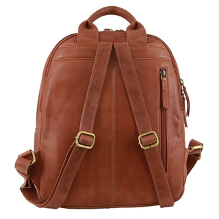 Pierre Cardin Rustic Leather Business Backpack/Computer Bag in Tan