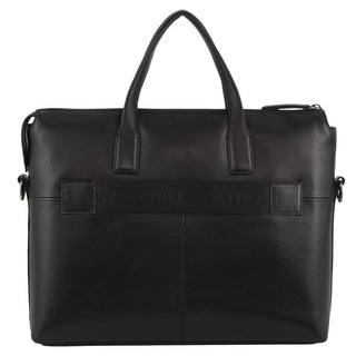 Pierre Cardin Men's Leather Business Travel Bag in Black