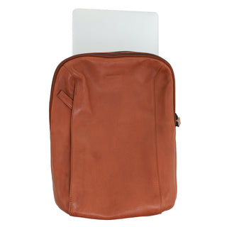 Pierre Cardin Leather Business/Laptop Backpack in Cognac