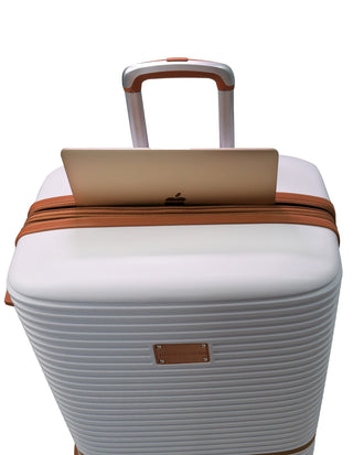 Pierre Cardin 54cm CABIN Hard Shell Suitcase in White