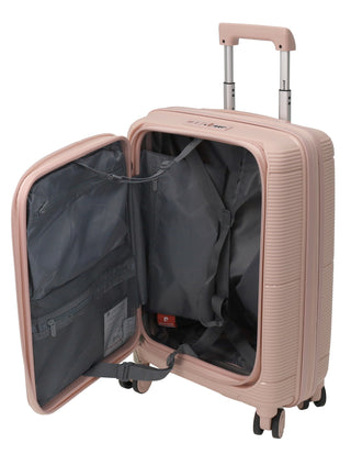 Pierre Cardin 54cm CABIN Front Opening Hard Shell Suitcase in Blush