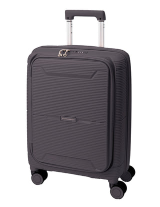 Pierre Cardin 54cm CABIN Front Opening Hard Shell Suitcase in Graphite