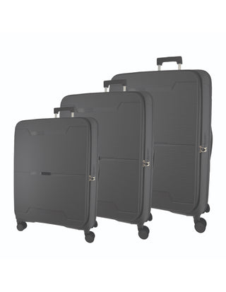 Pierre Cardin Front Opening Hard-Shell 3-Piece Luggage Set in Graphite