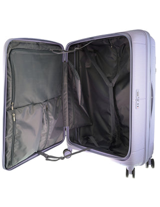 Pierre Cardin 69cm MEDIUM Front Opening Hard Shell Suitcase in Blue