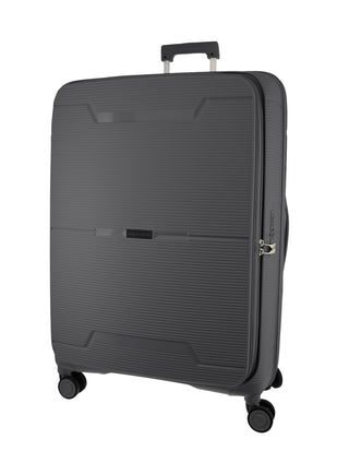 Pierre Cardin 80cm LARGE Front Opening Hard Shell Suitcase in Graphite