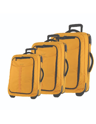 Pierre Cardin Soft-shell 3-Piece Trolley Set in Yellow in Yellow