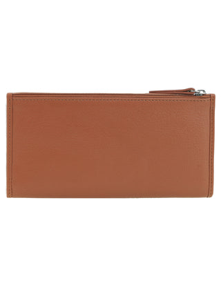 Pierre Cardin Genuine Ladies Leather Bi-Fold Wallet in Cognac