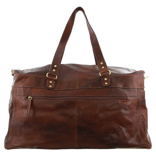 Pierre Cardin Burnished Leather Multi-Compartment Overnight Bag in Legend