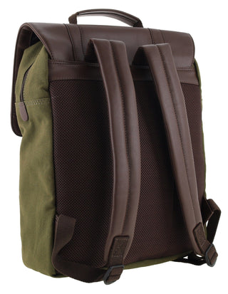 Police Canvas Messenger Backpack in Dark Olive