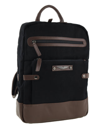 Police Rustic Canvas Backpack in Black
