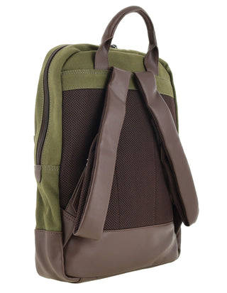 Police Rustic Canvas Backpack in Dark Olive