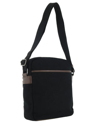 Police Rustic Canvas Crossbody Bag in Black