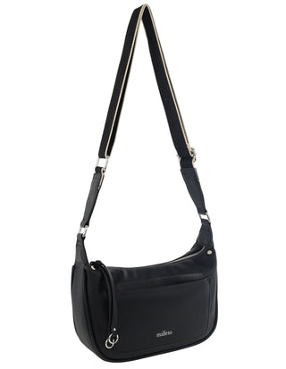 Crossbody Bag Black / Vegan Leather PV 4037 BLK Milleni Ladies Vegan Leather Fashion Everyday Crossbody in Black