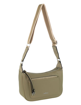 Crossbody Bag Taupe / Vegan Leather PV 4037 TAUPE Milleni Ladies Vegan Leather Fashion Everyday Crossbody in Taupe