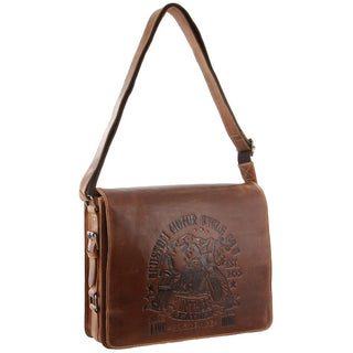 Messenger Bag Cognac / Leather BTK 10 COGN Billy The Kid Men's Genuine Leather Messenger Bag in Cognac