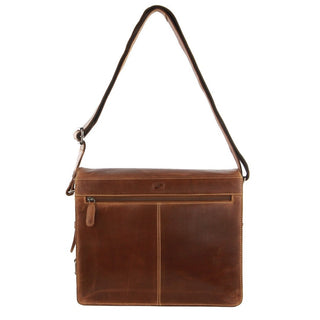 Messenger Bag Cognac / Leather BTK 10 COGN Billy The Kid Men's Genuine Leather Messenger Bag in Cognac