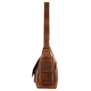 Messenger Bag Cognac / Leather BTK 9 COGN Billy The Kid Men's Genuine Leather Messenger Bag in Cognac