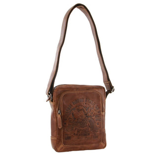 Crossbody Bag Cognac / Leather BTK 11 COGN Billy The Kid Men's Genuine Leather Small Shoulder Bag in Cognac