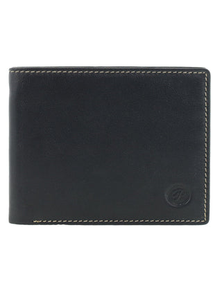 BI-Fold Wallet Black-Red / Leather 14041 BLK-RED Daviletto Mens Leather Bi-fold Wallet in Black-Red