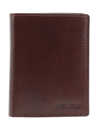 BI-Fold Wallet Brandy-Cognac / Leather 2285 BRANDY-COGN Daviletto Mens Leather Slim Bi-fold Wallet in Brandy-Cognac