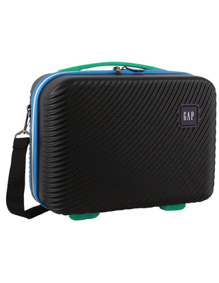 Hard Shell Luggage GAP 31CB BLACK+MT018 GAP CABIN Black Hard Shell with Mini Beauty Case Set + Assorted Leather Tag