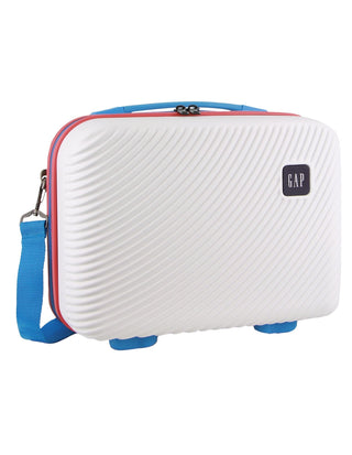 Hard Shell Luggage GAP 31CB WHITE+MT018 GAP CABIN White Hard Shell with Mini Beauty Case Set+ Assorted Leather Tag