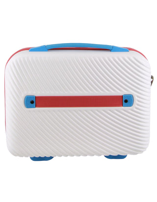Hard Shell Luggage GAP 31CB WHITE+MT018 GAP CABIN White Hard Shell with Mini Beauty Case Set+ Assorted Leather Tag