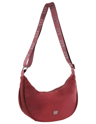 Crossbody Bag Wine / Nylon GAP 51 WINE GAP Ladies Nylon Crescent Cross-Body Bag in Wine