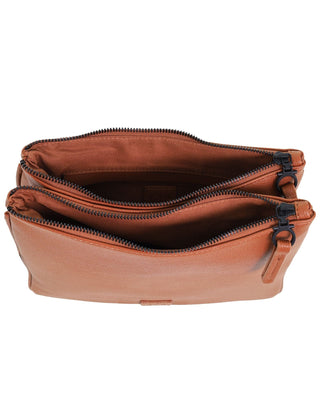 Crossbody Bag Tan / Vegan Leather GAP 61 TAN GAP Ladies Vegan Leather Classy Crossbody Bag in Tan