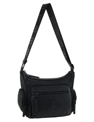 Crossbody Bag Black / Vegan Leather GAP 64 BLK GAP Ladies Vegan Leather Function Crossbody Bag in Black