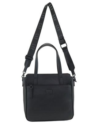 Tote Bag Black / Vegan Leather GAP 59 BLK GAP Ladies Vegan Leather Modern Crossbody Tote Bag in Black