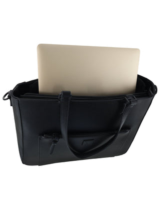 Tote Bag Black / Vegan Leather GAP 59 BLK GAP Ladies Vegan Leather Modern Crossbody Tote Bag in Black