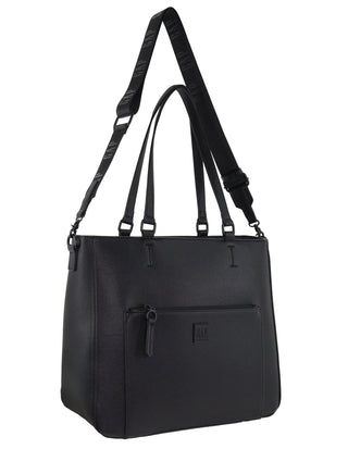 Tote Bag Black / Vegan Leather GAP 59 BLK GAP Ladies Vegan Leather Modern Crossbody Tote Bag in Black