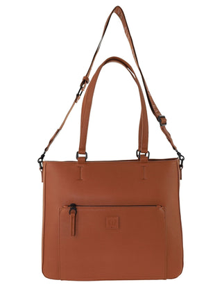 Tote Bag Tan / Vegan Leather GAP 59 TAN GAP Ladies Vegan Leather Modern Crossbody Tote Bag in Tan