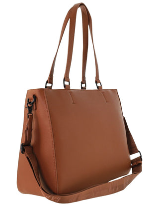 Tote Bag Tan / Vegan Leather GAP 59 TAN GAP Ladies Vegan Leather Modern Crossbody Tote Bag in Tan