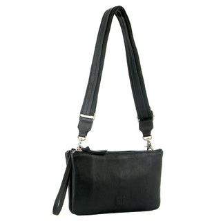 Crossbody Bag Black / Leather GAP 02 BLK GAP  Leather Ladies Cross-Body Bag in Black