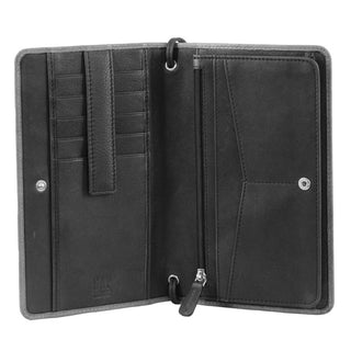 Leather Wallet Black / Leather GAP 12 BLK GAP Leather Wallet/Organiser Bag in Black